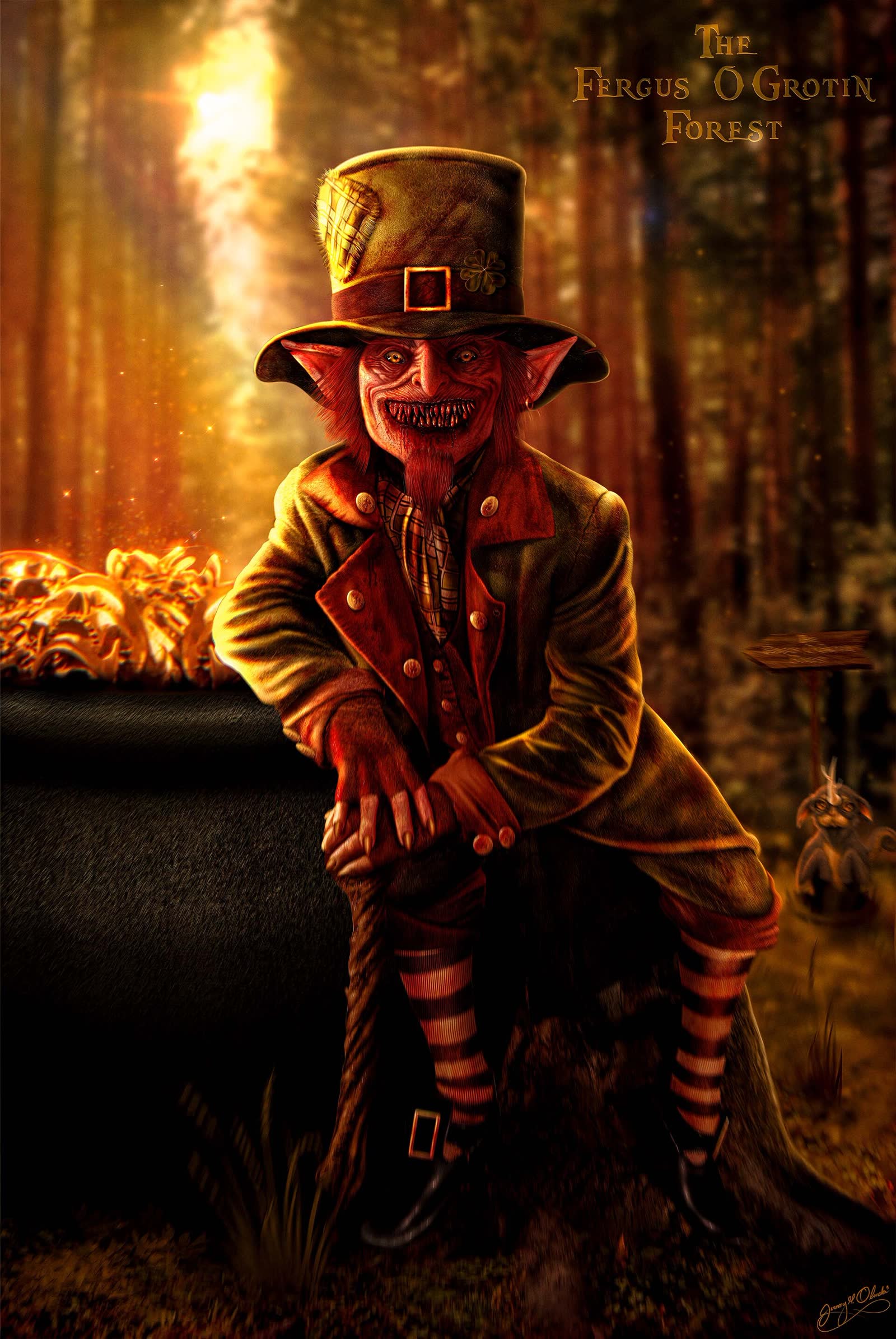 Fergus O'Grotin the Leprechaun key art by Jeremy Olenski