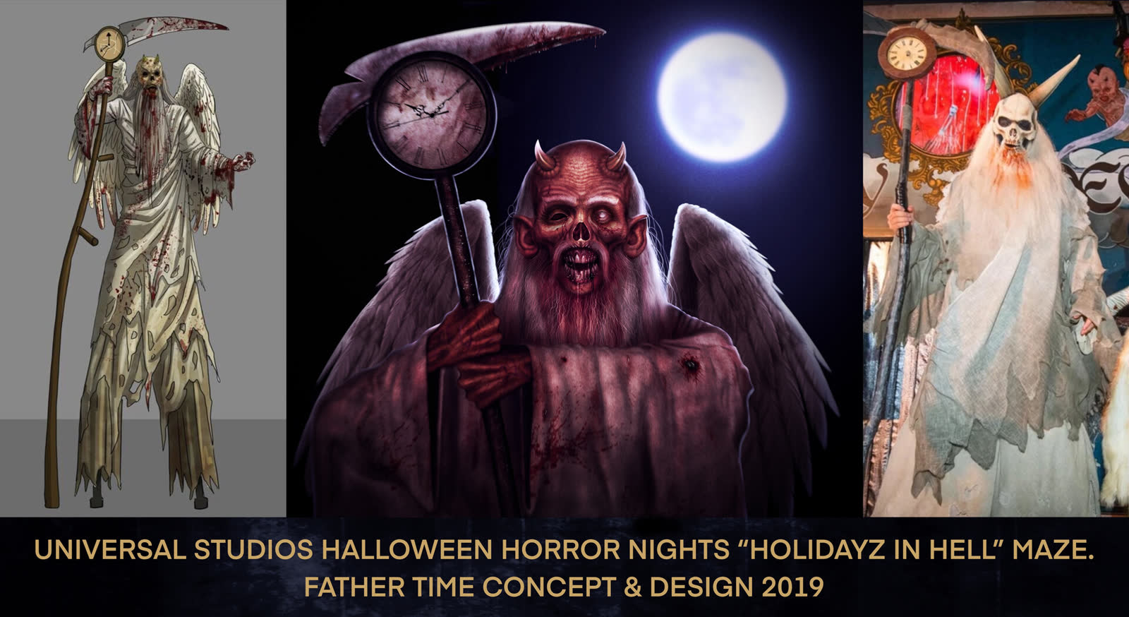Father Time character concept and key art process by Jeremy Olenski